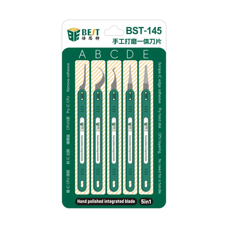 BEST BST-145 5Pcs Multi-Functional Hand-Polished Blade Set Heat-Resistant Integrated Remover Knife Repair Tool Kit