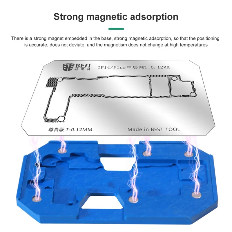 BEST BST-084 For iPhone 14 Series Magnetic Soldering Platform Precision Hole Pitch Soldering Station