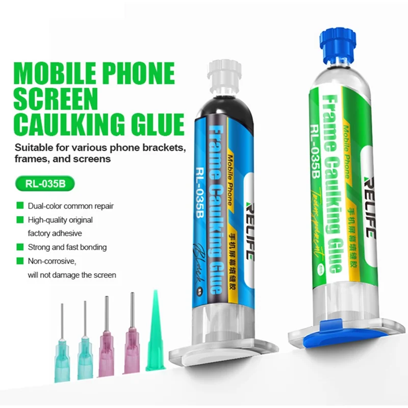 RELIFE RL-035B 30 ml, relleno para pantalla curva para teléfonos con pantalla curva, pegamento transparente elástico, impermeable y no corrosivo