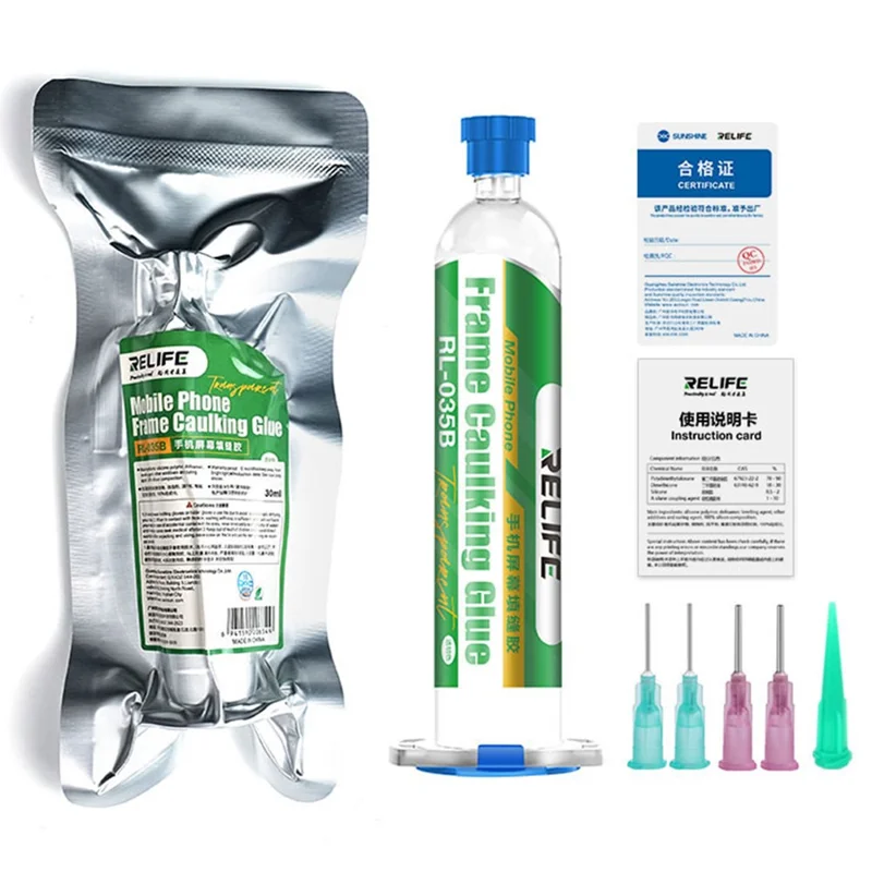 RELIFE RL-035B 30 ml, relleno para pantalla curva para teléfonos con pantalla curva, pegamento transparente elástico, impermeable y no corrosivo