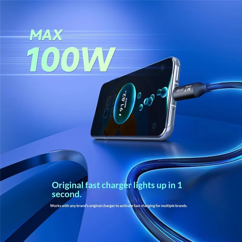 MR.YANG CH-100 USB-C to USB-C Cable 100W Fast Charging Protocol Converter for Home  /  Car Use