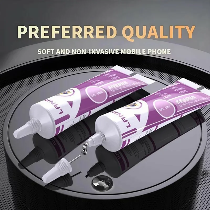 Cola Ativa Blue Ray I9 55ML Ligação Forte Elastómero Macio Cola Rápida para Telemóveis - Transparente