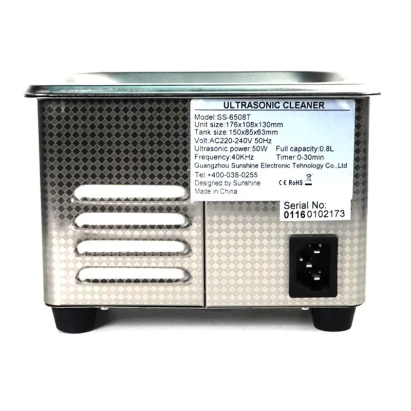 SUNSHINE SS-6508T Limpiador Ultrasónico 50W Máquina de Limpieza Portátil de Alta Potencia con Cabezal de Choque Industrial