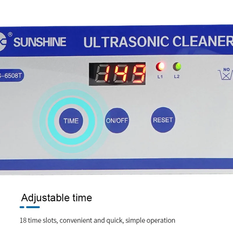 SUNSHINE SS-6508T Limpiador Ultrasónico 50W Máquina de Limpieza Portátil de Alta Potencia con Cabezal de Choque Industrial