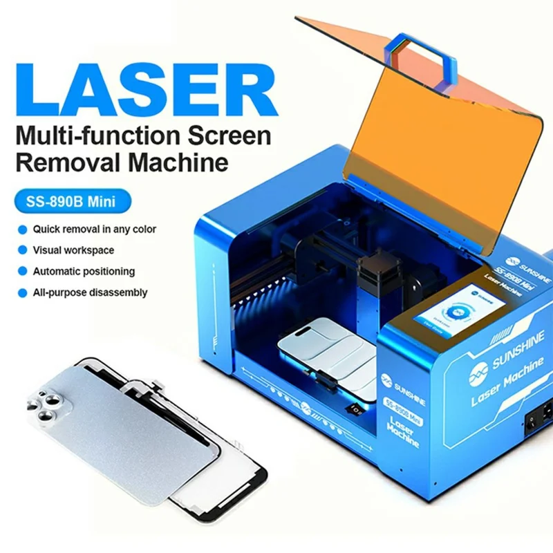 SUNSHINE SS-890B Mini Laseravskiljare för skärm, automatisk positionering, verktyg för att ta bort mobilskärm - EU-uttag