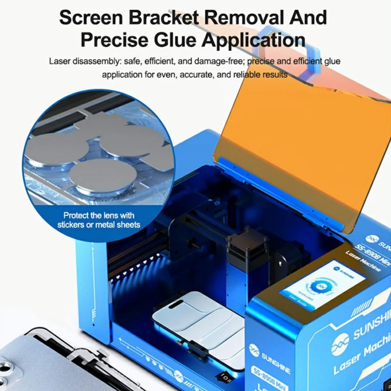 SUNSHINE SS-890B Mini Laseravskiljare för skärm, automatisk positionering, verktyg för att ta bort mobilskärm - EU-uttag