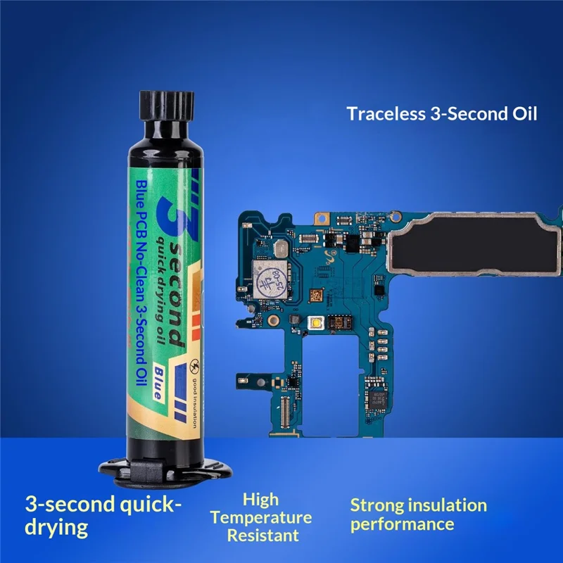 Olio MY a essiccazione rapida in 3 secondi per riparazione telefoni cellulari - Blu