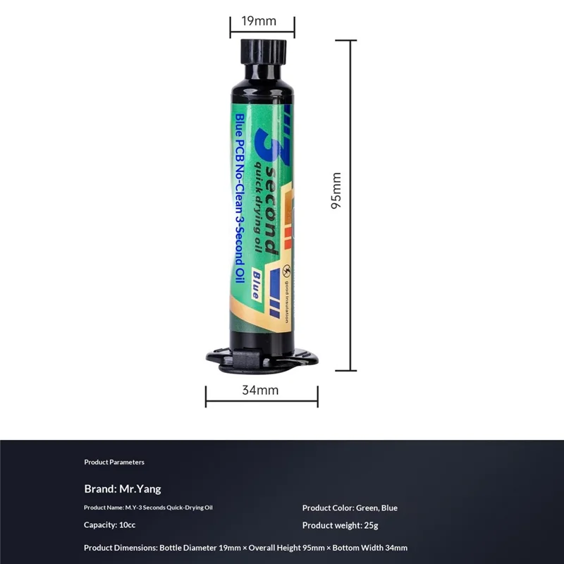Olio MY a essiccazione rapida in 3 secondi per riparazione telefoni cellulari - Blu