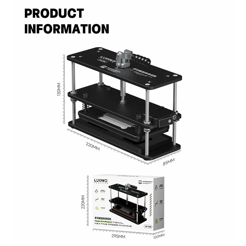 LUOWEI LW-330 Universal Heating Press Station for Phone Screen Repair / Back Cover Frame - US Plug