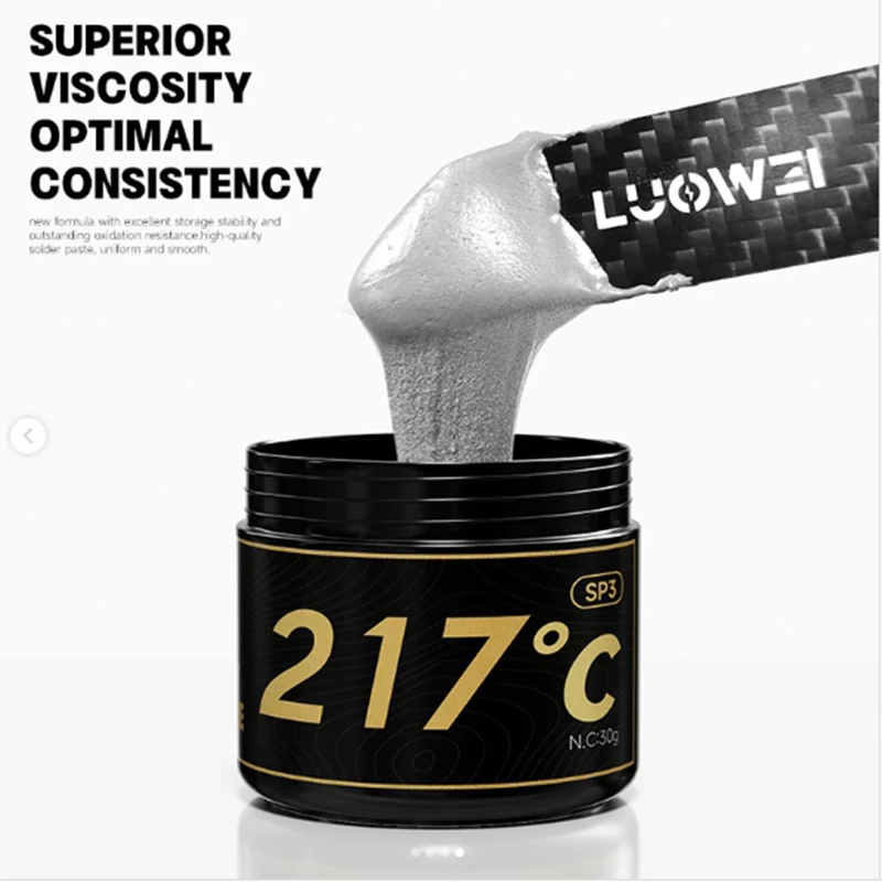 LUOWEI LW-SP3 30g Solder Paste for Precision Electronics / Chip Level Soldering / Phone PCB Repair - 217 Celsius Degree