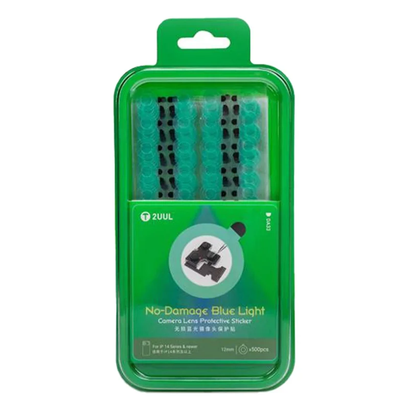 2UUL DA33 500St./Box Schutzfolie für Kameraobjektiv Blaulichtschutz ohne Rückstände - Grün