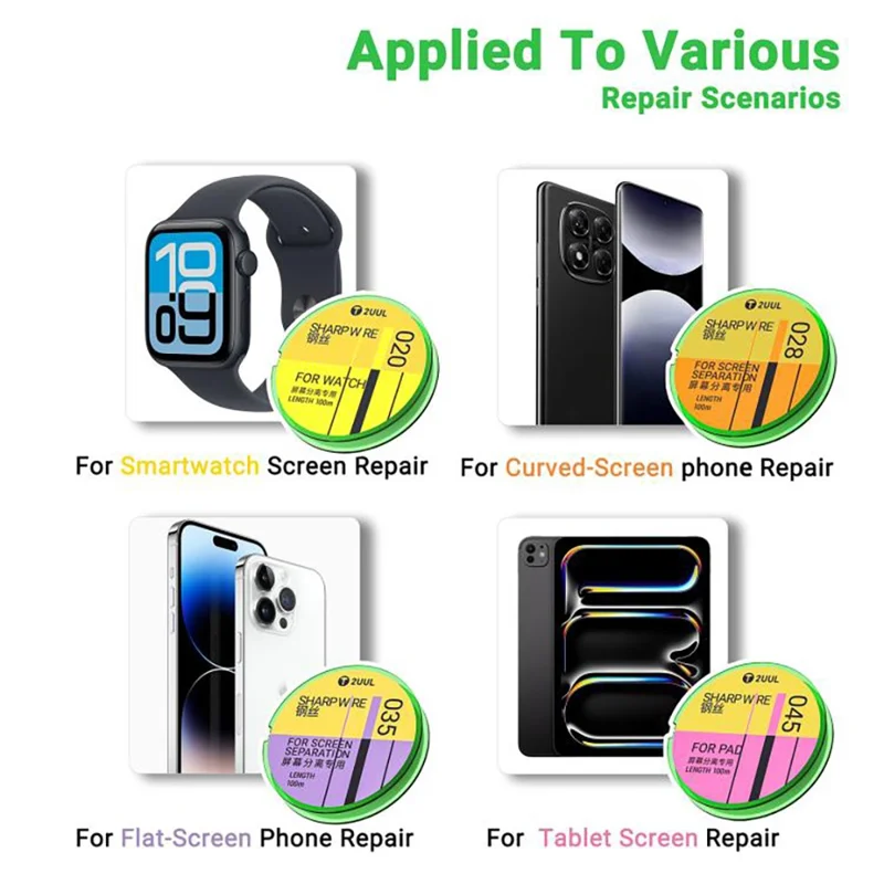 2UUL 045 GS-serie 100 m skarp tråd för avskiljning av surfplattskärm, ståltråd - Grön