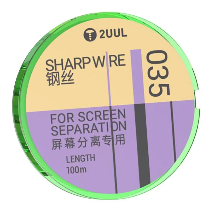 2UUL 035 GS-serie 100 m skarp tråd för avskiljning av platta skärmar, reparationstråd i stål - Grön