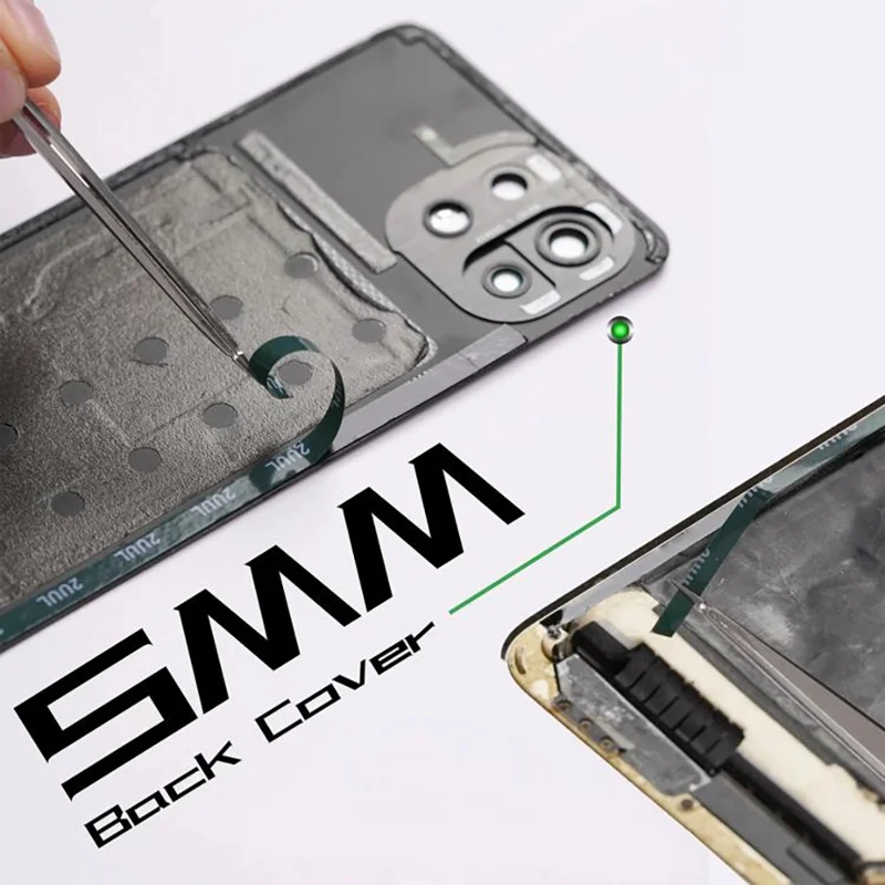 2UUL CS01 5 Rolls 3mm Cushion Seal Tape for Screen Frame Back Cover Double Sided Adhesive Tape - Black