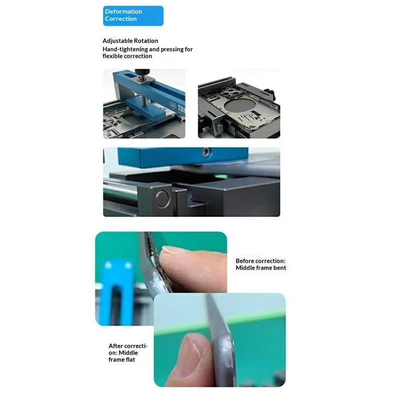 TBK215C Phone Tablet Middle Frame Deformation Correction Fixture - Black