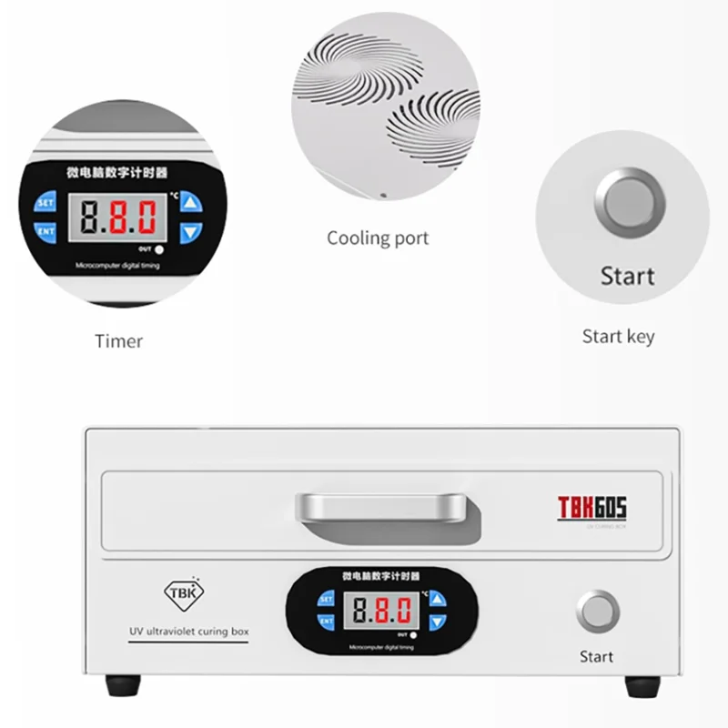 TBK605 100W Stazione di Polimerizzazione UV Box per la Riparazione dei Display del Telefono - Spina UE