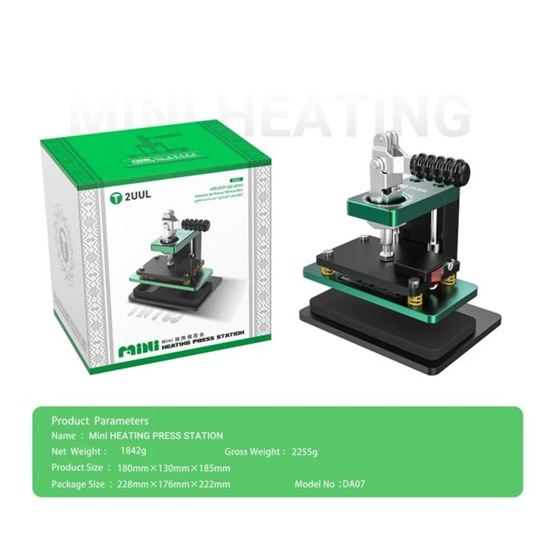 2UUL DA07 Mini Heating Press Station For iPhone Screen  /  Back Cover  /  Frame Repair Hot Pressing - EU Plug