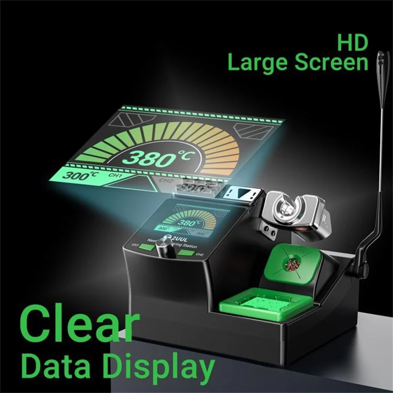 2UUL NT210 NextTip Stazione saldante 80 W Compatibile con Impugnature C115 / C210 / C245 Riscaldamento rapido Display HD - Spina UE