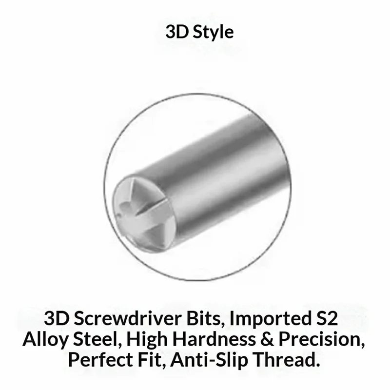 AMAOE AD-3D Precision Screwdriver Bits with Anti-Slip Aluminum Handle Strong Magnetic For Electronic Device Repair - Y-Shape 0.6