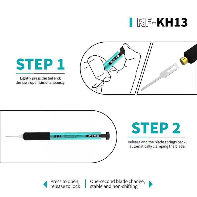 Uchwyt do skrobaka RF4 RF-KH13A z mechanizmem szybkiej wymiany i przyciskiem, konstrukcja z pełnego aluminium