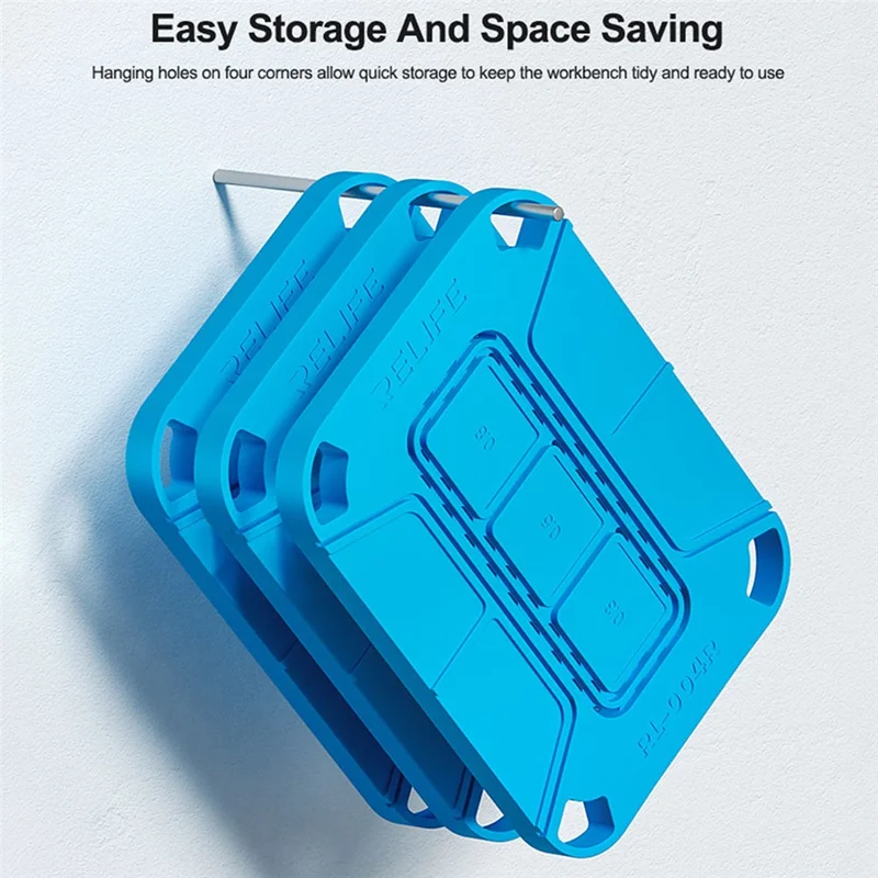 RELIFE RL-004R Curved Magnetic Soldering Pad Soft Heat Resistant For CPU Chips  /  Hard Drive IC Soldering - Blue