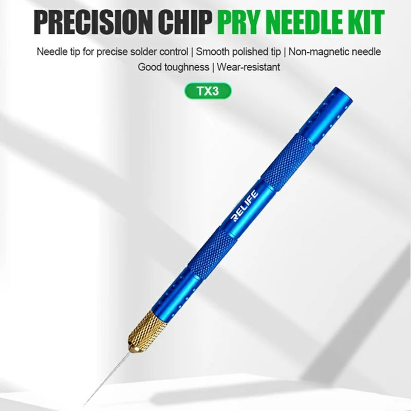 Kit de Agulhas Precisas RELIFE TX3 para Levantamento de Chips para Reparação Eletrónica - Azul