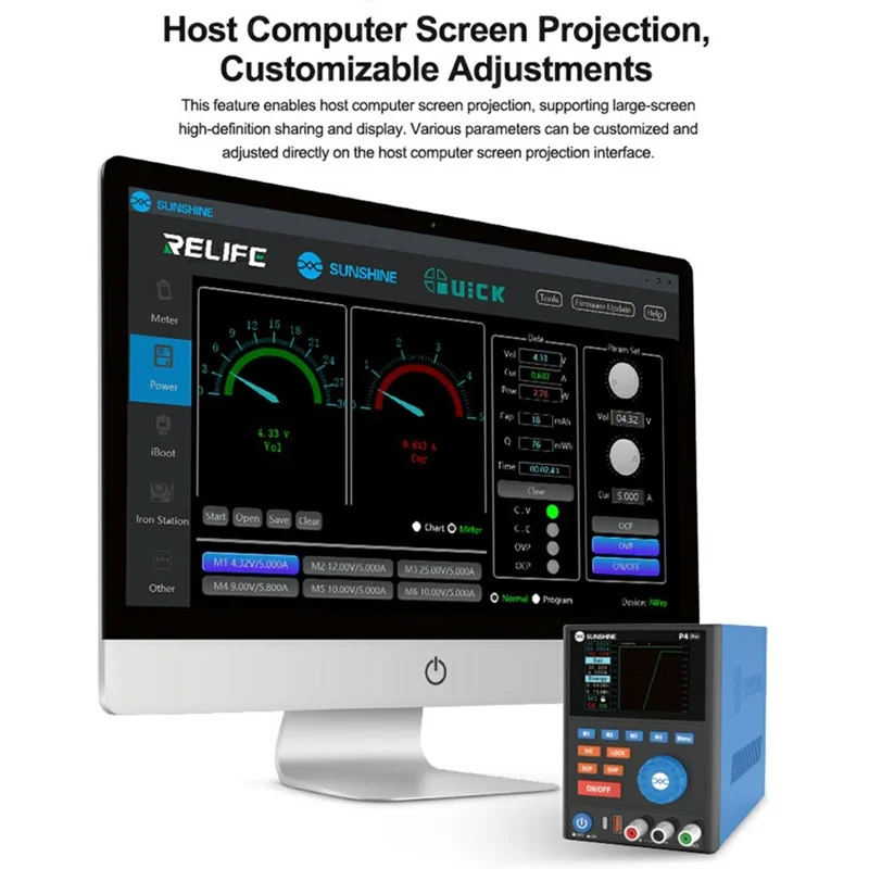 Fonte de Alimentação CC Controlada Digitalmente SUNSHINE P4 Pro, Saída de Alta Frequência 30V 6A, Memória de Quatro Níveis - Tomada UE