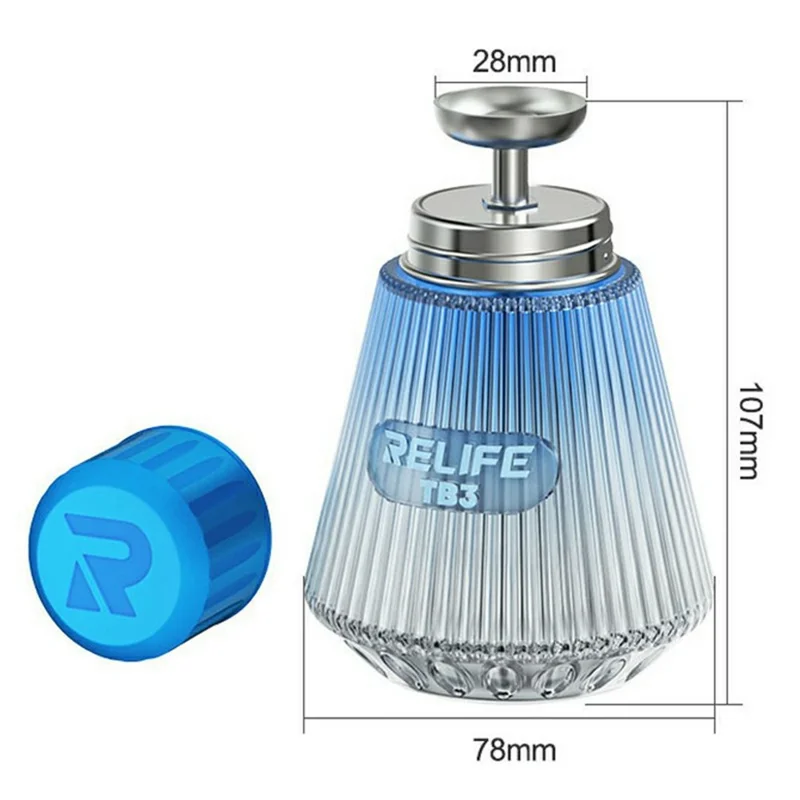 RELIFE TB3 Copper Core Pump Solvent Bottle 150ml Press Dispense Storage Device For PCB Cleaner Alcohol - Blue