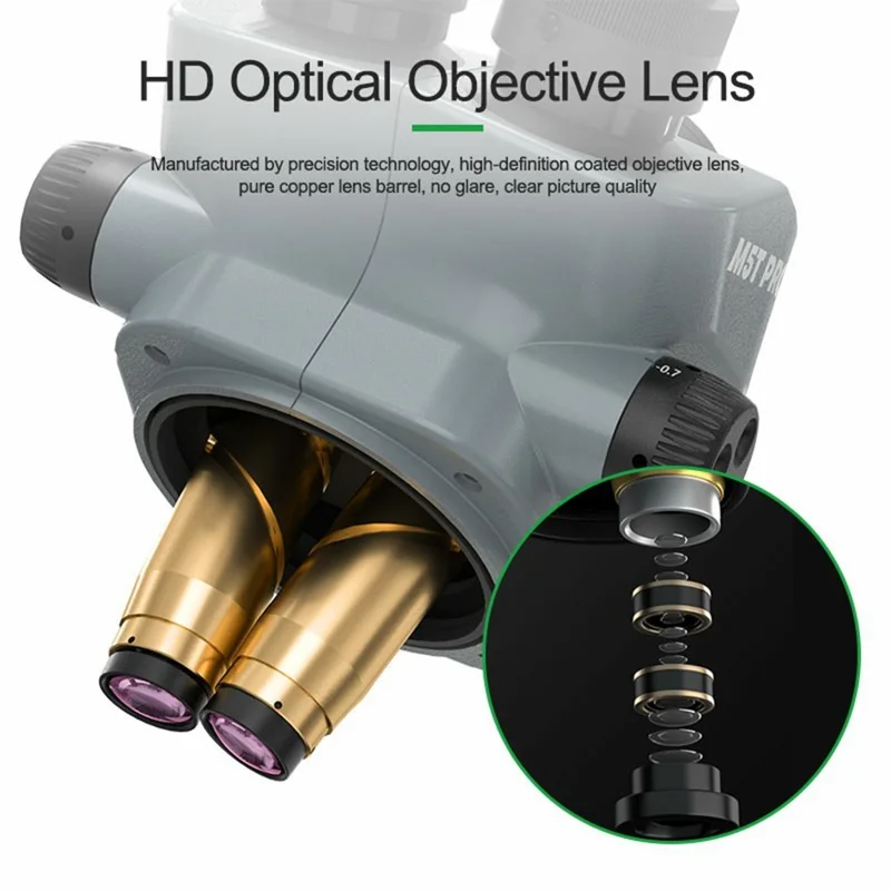 RELIFE RL-M5T Pro-B11 Trinocular HD Microscope 7-50X Zoom for PCB Inspection Repair