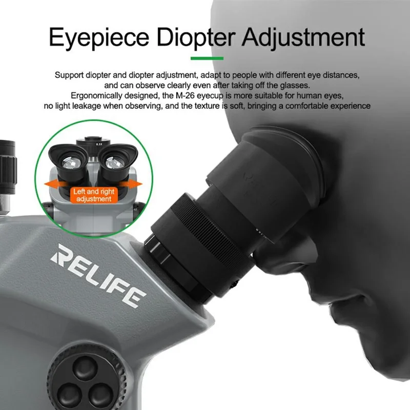 RELIFE RL-M5T Pro-B11 Trinocular HD Microscope 7-50X Zoom for PCB Inspection Repair