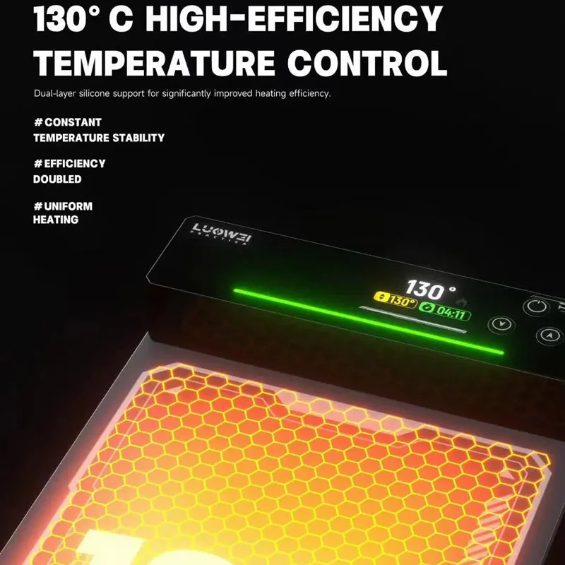 LUOWEI HP3 12-calowy matryca grzejna do ekranu, mata z szybkim nagrzewaniem i kontrolą temperatury do naprawy telefonów i tabletów – wtyk UE