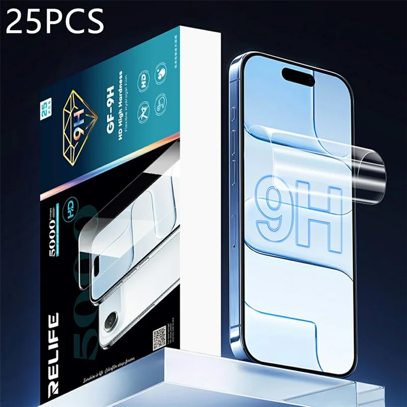 RELIFE GF-9H 25Pcs 9H Hardness Screen Protector Full Cover PET Hydrogel Film (Work with SUNSHINE C4 Pro / C4 Pro Max) - Transparent