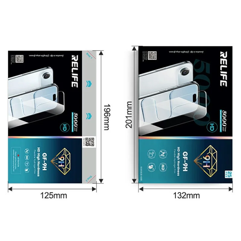 RELIFE GF-9H 25Pcs 9H Hardness Screen Protector Full Cover PET Hydrogel Film (Work with SUNSHINE C4 Pro / C4 Pro Max) - Transparent
