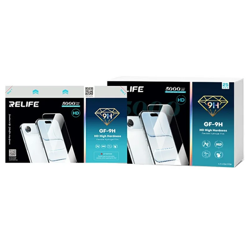 RELIFE GF-9H 25Pcs 9H Hardness Screen Protector Full Cover PET Hydrogel Film (Work with SUNSHINE C4 Pro / C4 Pro Max) - Transparent