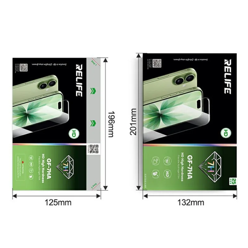 RELIFE GF-7HA 25 pièces Protecteur d'écran 7H de dureté, film en hydrogel PET transparent HD, couverture complète (fonctionne avec les machines SUNSHINE C4 Pro / C4 Pro Max) - Transparent