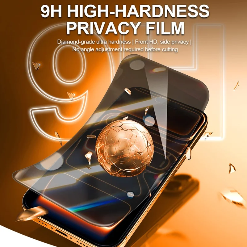 RELIFE GF-9HS 25 Unidades Película Protectora de Pantalla Antiespías de Dureza 9H, Recubrimiento Completo, Película de Hidrogel PET (Funciona con Máquinas SUNSHINE C4 Pro / C4 Pro Max) - Negro