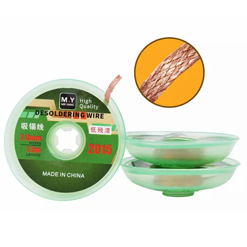 MY 5Pcs  /  Bottle 2MM Desoldering Wire High Purity Copper Braid Low Residue Powerful Tin Absorbent Tape - 2015 1.5M