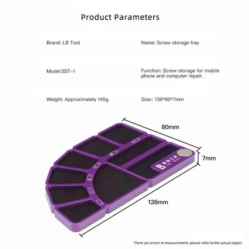 LB SST-1 Magnetic Screw Storage Tray For Phone Computer Repair Memory Classification Strong Magnet Module