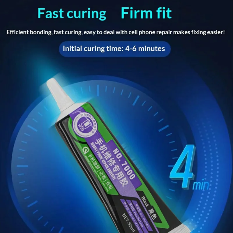 YCS Phone Repair Adhesive 50ML Fast Curing Glue For Screen Lifting  /  Degumming  /  Light Leakage Fix - NO.7000 Black