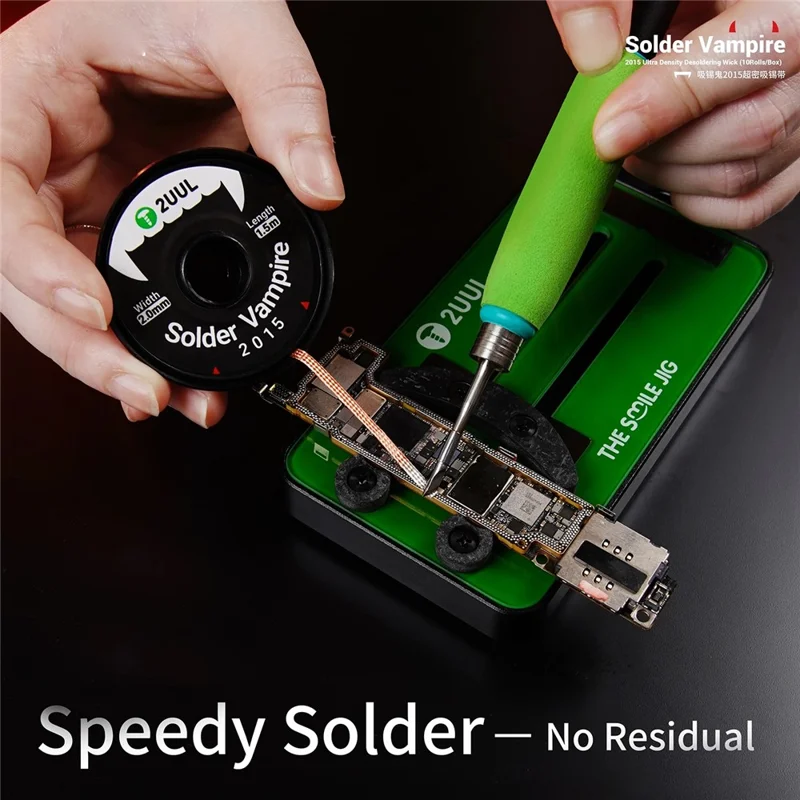 2UUL DW15 10Pcs 1.5m Solder Vampire Desoldering Wick for PCB Motherboard Soldering Repair