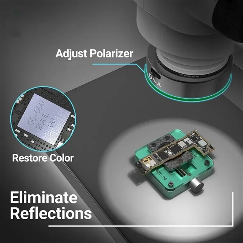 2UUL MS97 Justerbar polariseret mikroskoplampe 32 LED-ringlys