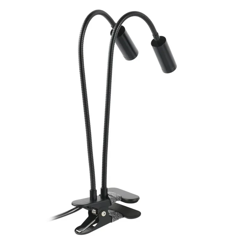 Klemmleuchte mit verstellbarem Gänsehals, LED-Lichtquelle für die industrielle Inspektion - Schwarz