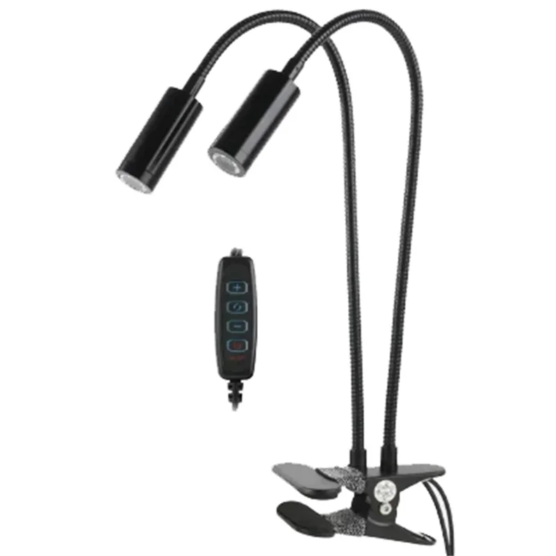 Klemmleuchte mit verstellbarem Gänsehals, LED-Lichtquelle für die industrielle Inspektion - Schwarz