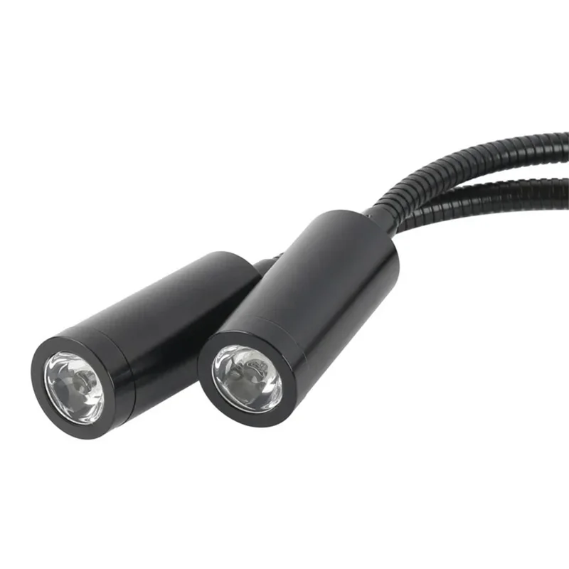 Klemmleuchte mit verstellbarem Gänsehals, LED-Lichtquelle für die industrielle Inspektion - Schwarz