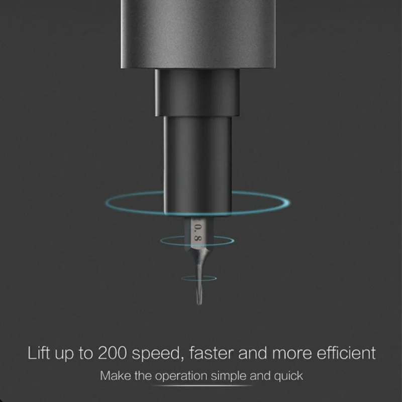 SUNSHINE SD-18E Lithium Electric Precision Screwdriver Kit 14Pcs S2 Alloy Steel Bits 3 LED Lights - Black