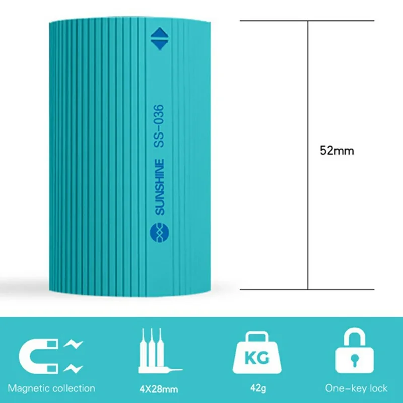 SUNSHINE SD-18E Lithium Electric Precision Screwdriver Kit 14Pcs S2 Alloy Steel Bits 3 LED Lights - Black