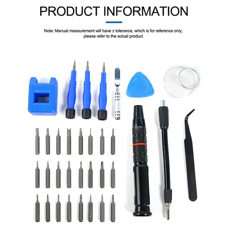 SUNSHINE SS-5119 34 in 1 Multifunctional Precision Screwdriver Set with 24Pcs S2 Alloy Steel Bits for Electronics Repair