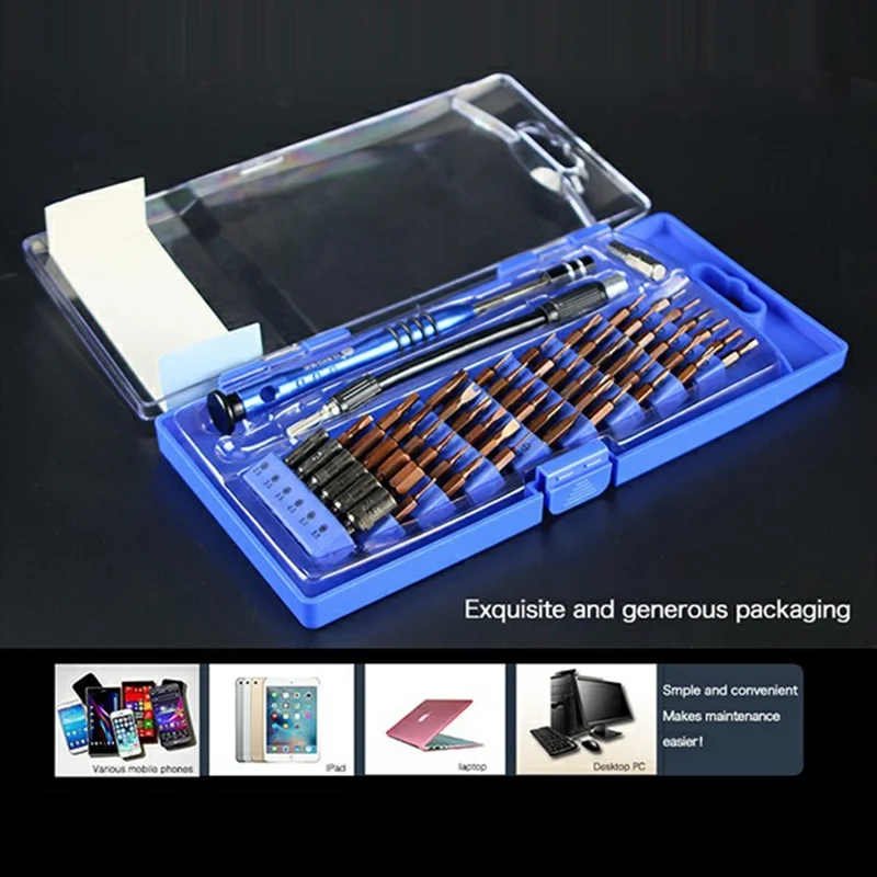 SUNSHINE SS-5117 Set di cacciaviti di precisione 58 in 1, cacciavite con impugnatura antiscivolo, strumento di riparazione per elettronica