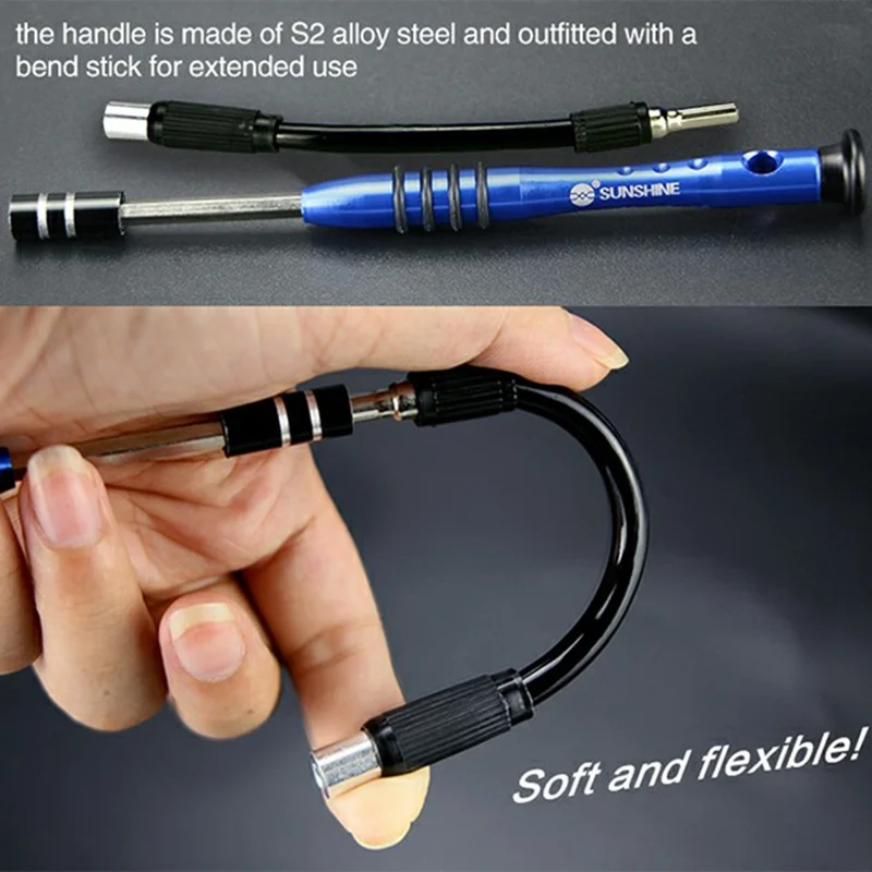 SUNSHINE SS-5117 Set di cacciaviti di precisione 58 in 1, cacciavite con impugnatura antiscivolo, strumento di riparazione per elettronica
