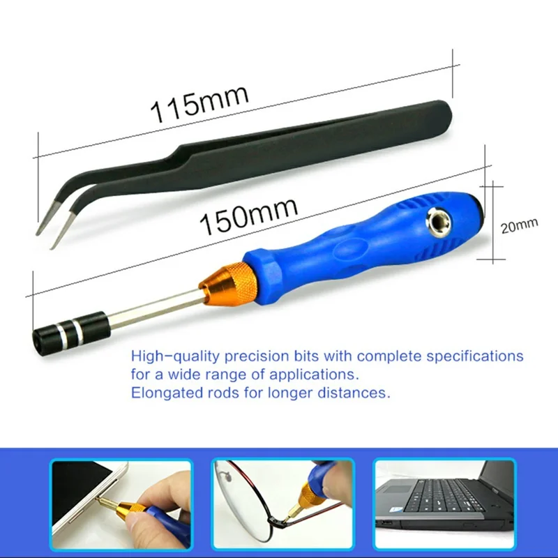 SUNSHINE SS-5114 مجموعة مفك براغي مغناطيسي 27 في 1، مجموعة أدوات إصلاح الأجهزة للهاتف المحمول وأجهزة الكمبيوتر المحمولة وإصلاح الإلكترونيات